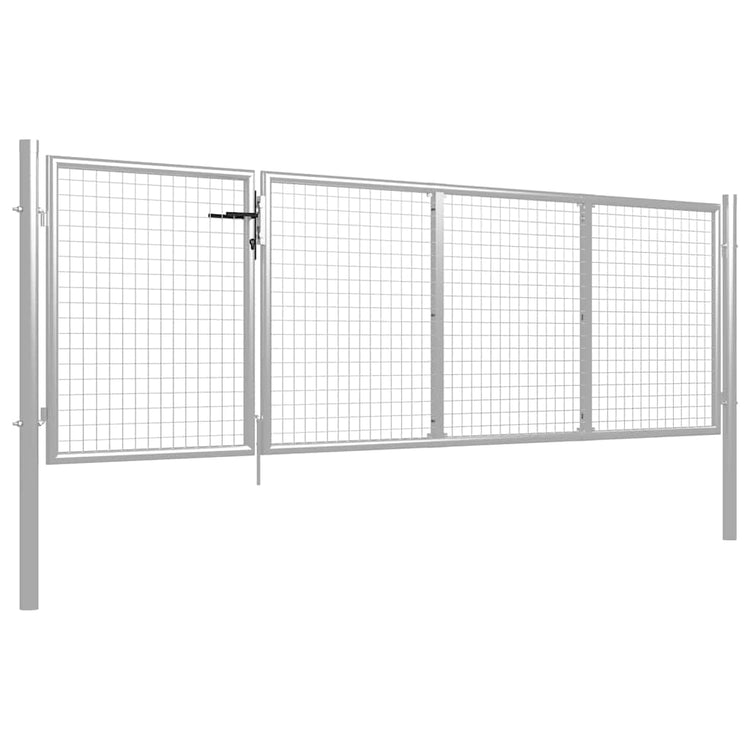 Vidaxx Stahl-Gartentor 350x75 cm silber