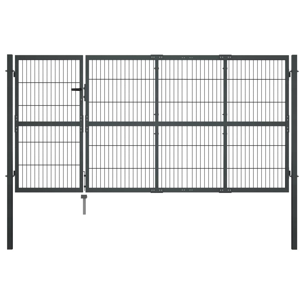 VIDAXL -Anschluss mit Posts 350x120 cm Stahlanthrazit
