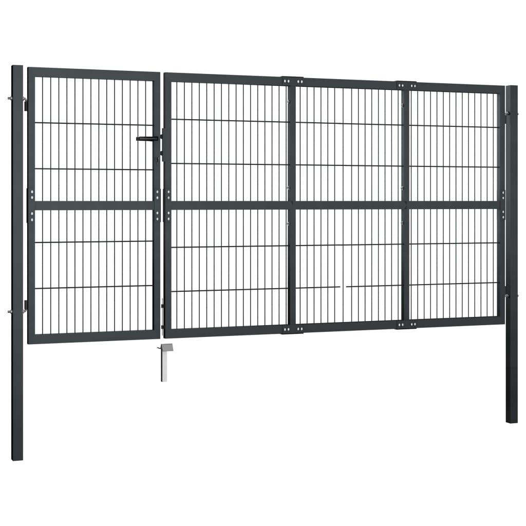 VIDAXL -Anschluss mit Posts 350x120 cm Stahlanthrazit