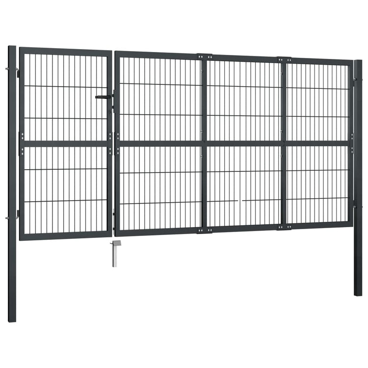 VIDAXL -Anschluss mit Posts 350x120 cm Stahlanthrazit