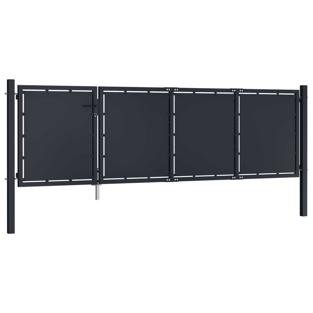 VIDAXL -Anschluss 350x100 cm Stahlanthrazit
