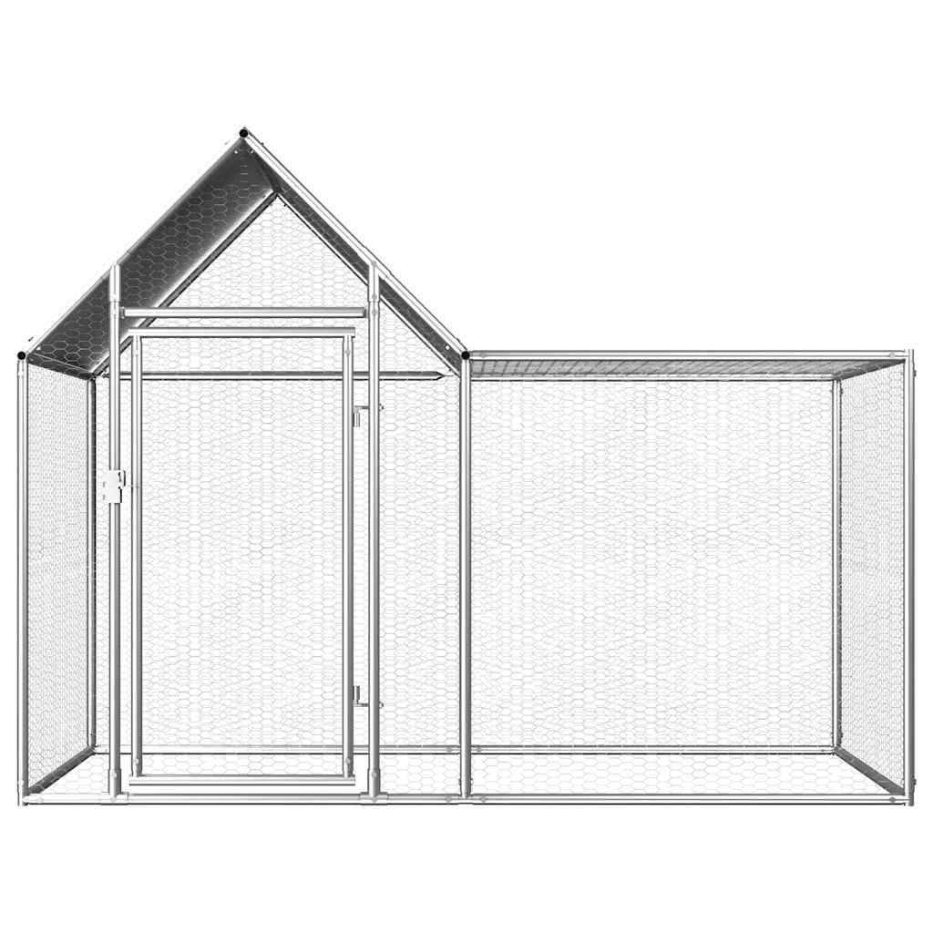 Vidaxl Chicken Run 2x1x1,5 m verzinkter Stahl