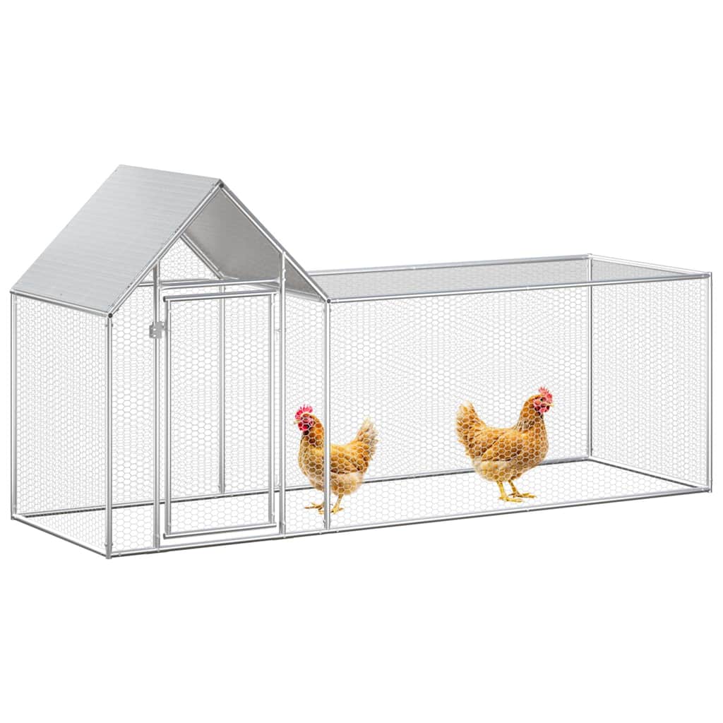 Vidaxl Chicken Run 3x1x1,5 m verzinkter Stahl