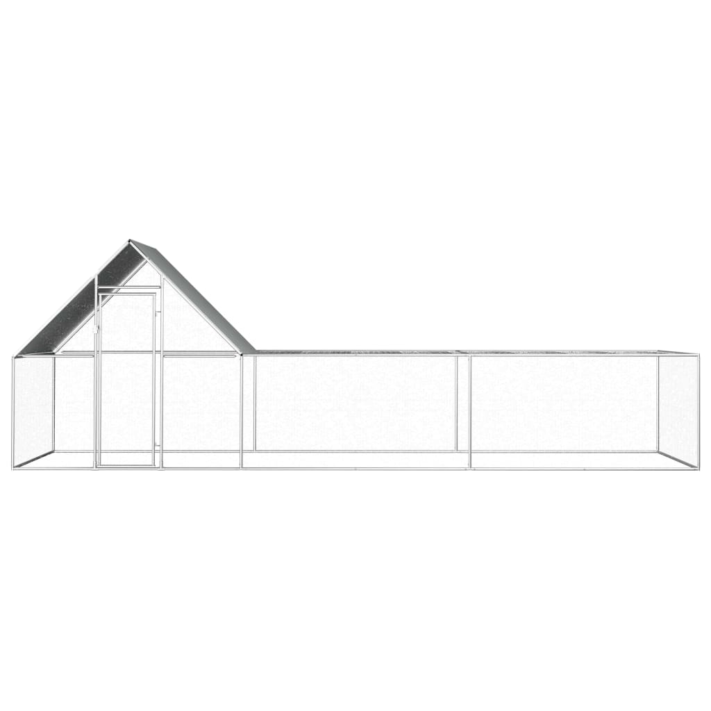 Vidaxl Chicken Run 6x2x2 m verzinkter Stahl