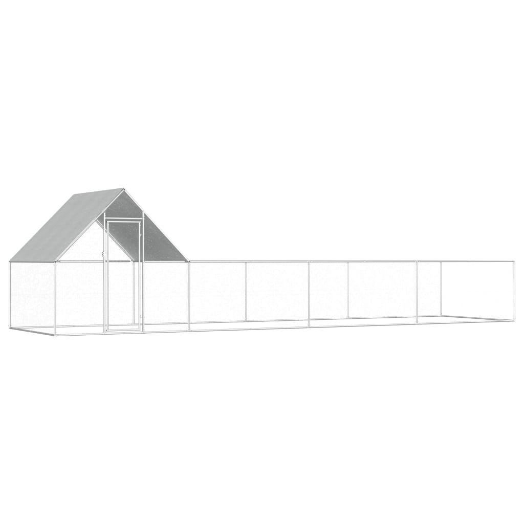 Vidaxl Chicken Run 8x2x2 m verzinkter Stahl