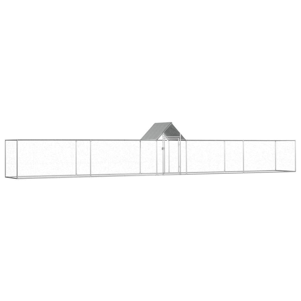 Vidaxl Chicken Run 9x1x1,5 m verzinkter Stahl