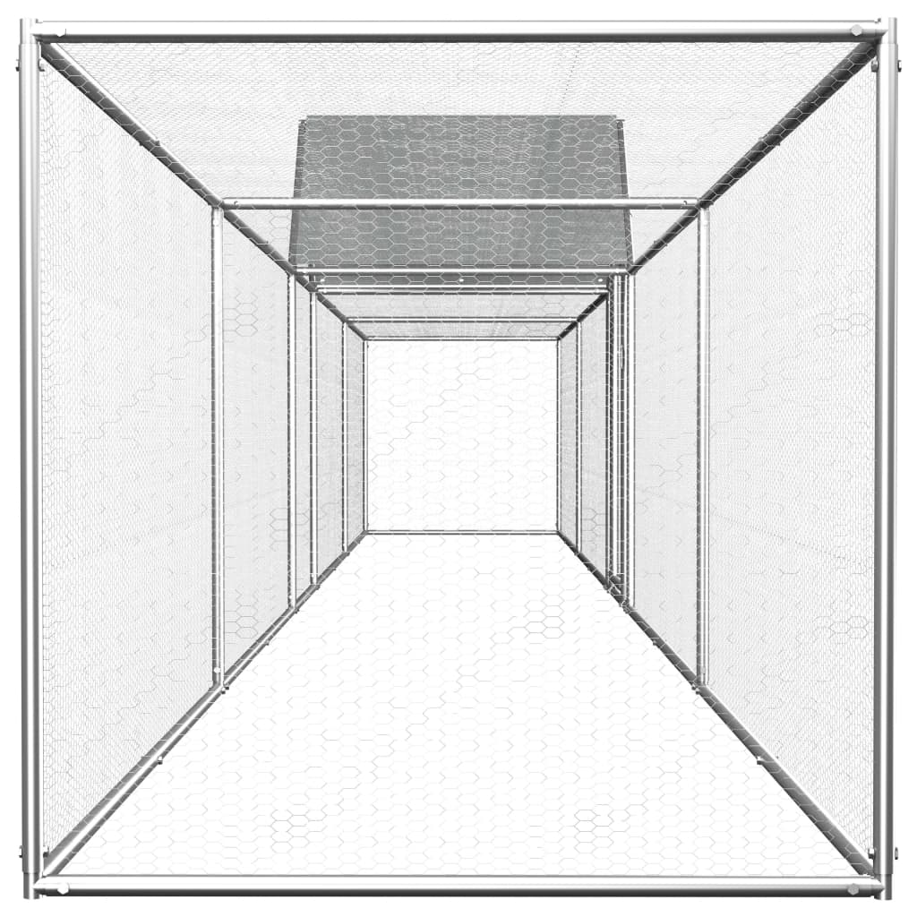 Vidaxl Chicken Run 9x1x1,5 m verzinkter Stahl