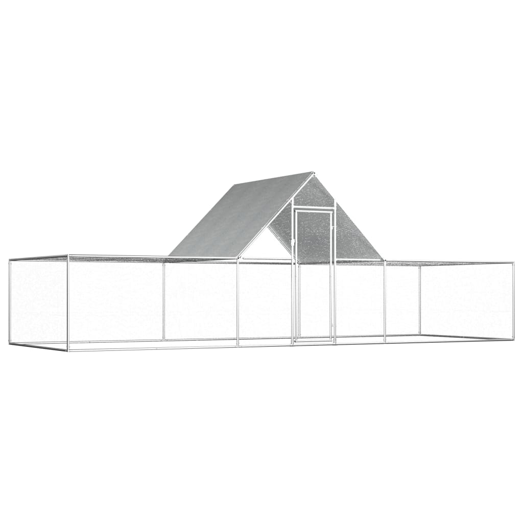 Vidaxl Chicken Run 6x2x2 m verzinkter Stahl