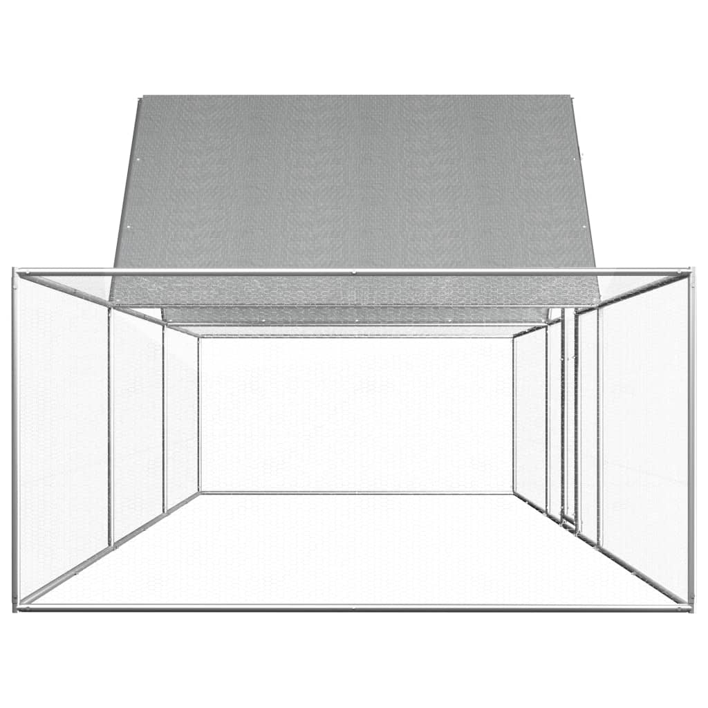 Vidaxl Chicken Run 6x2x2 m verzinkter Stahl