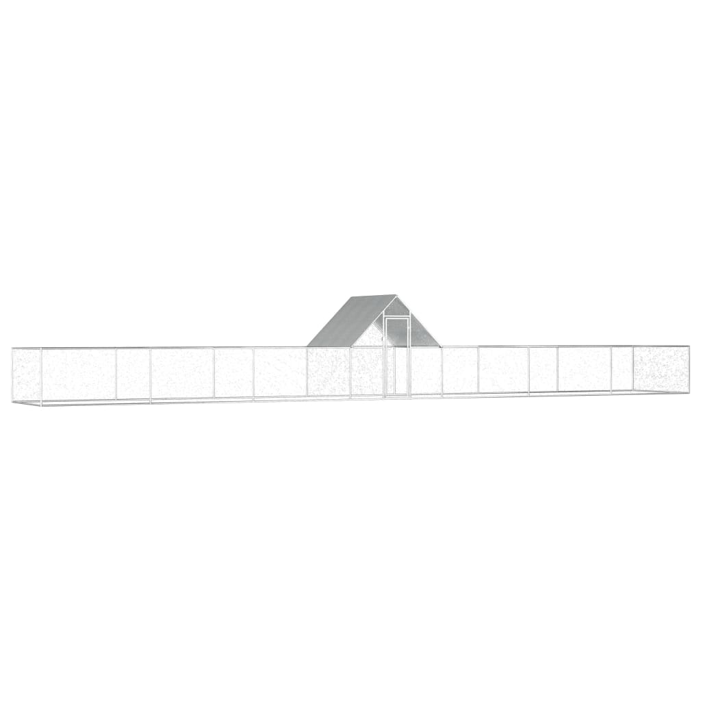 Vidaxl Chicken Run 14x2x2 m verzinkter Stahl