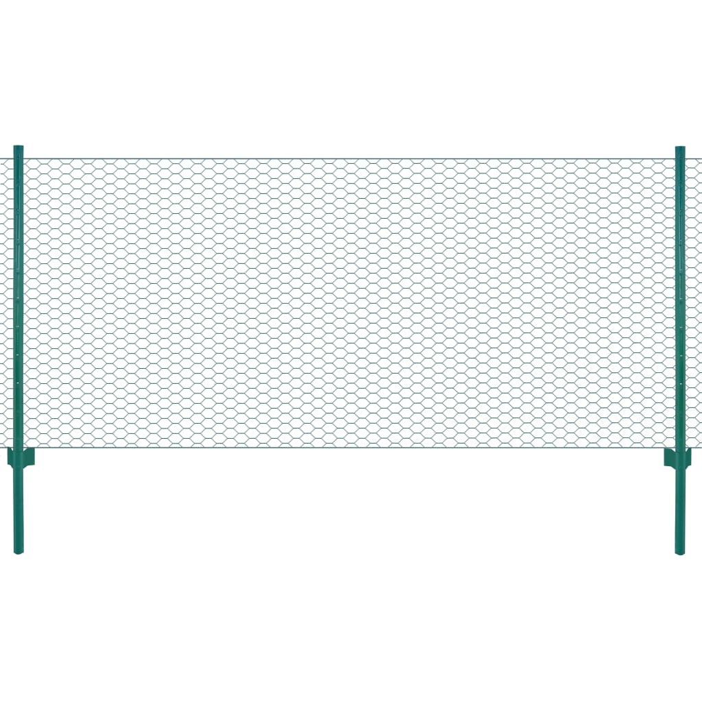 Vidaxl Drahtgitter FET mit Pfosten 25x0,5 m Stahlgrün