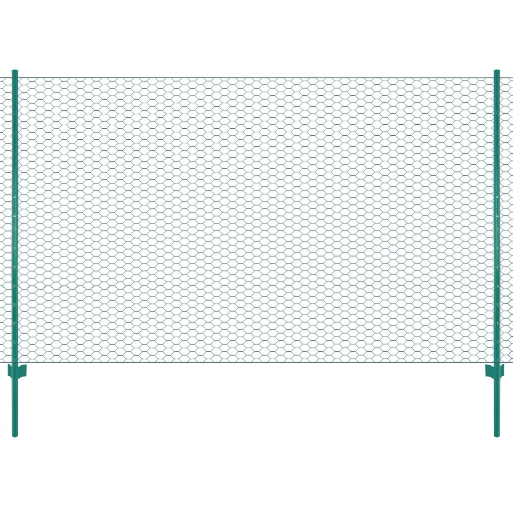 Vidaxl Drahtgitter FET mit Pfosten 25x2 m Stahlgrün