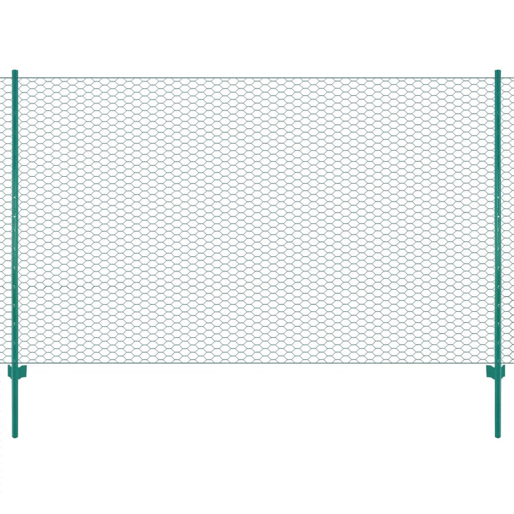 Vidaxl Drahtgitter FET mit Pfosten 25x2 m Stahlgrün