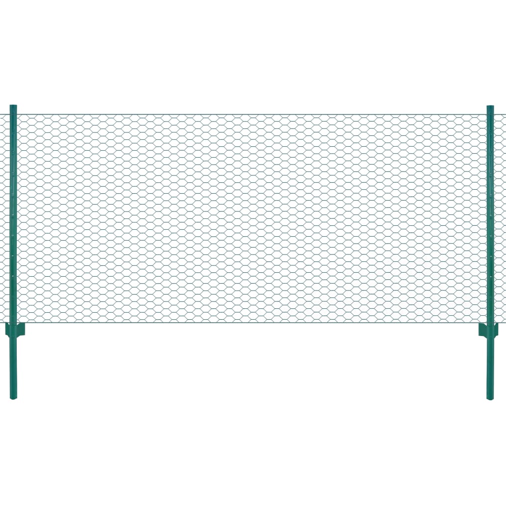 Vidaxl Drahtgitter FET mit Pfosten 25x1 m Stahlgrün