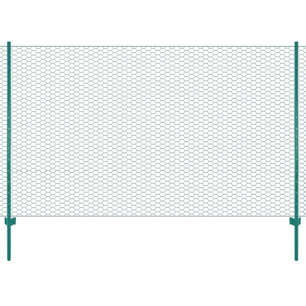 Vidaxl Drahtgitter FET mit Pfosten 25x1,5 m Stahlgrün