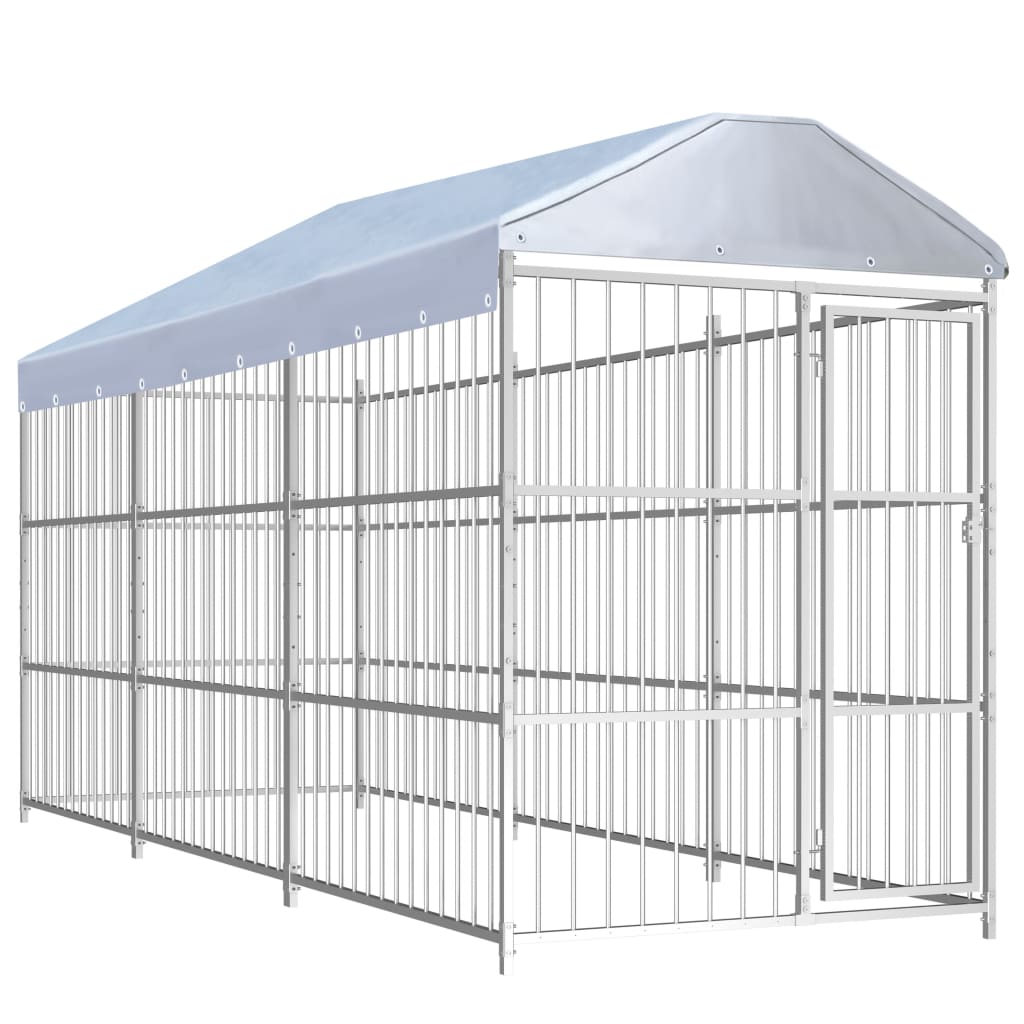 VIDAXL -Hundezwinger für außen mit Dach 450x150x200 cm