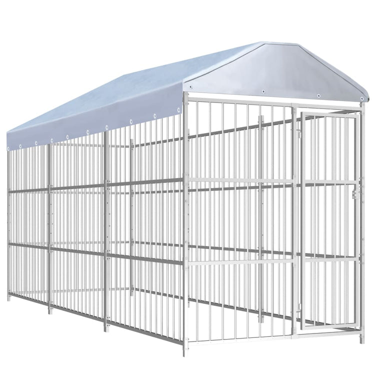 VIDAXL -Hundezwinger für außen mit Dach 450x150x200 cm
