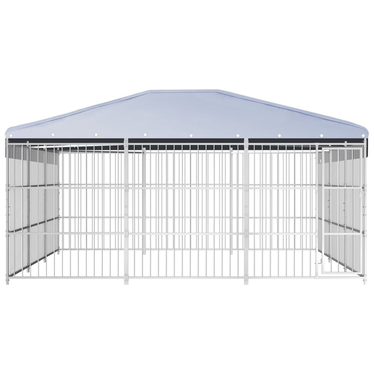Vidaxl -Hundezwinger für außen mit Dach 450x450x200 cm