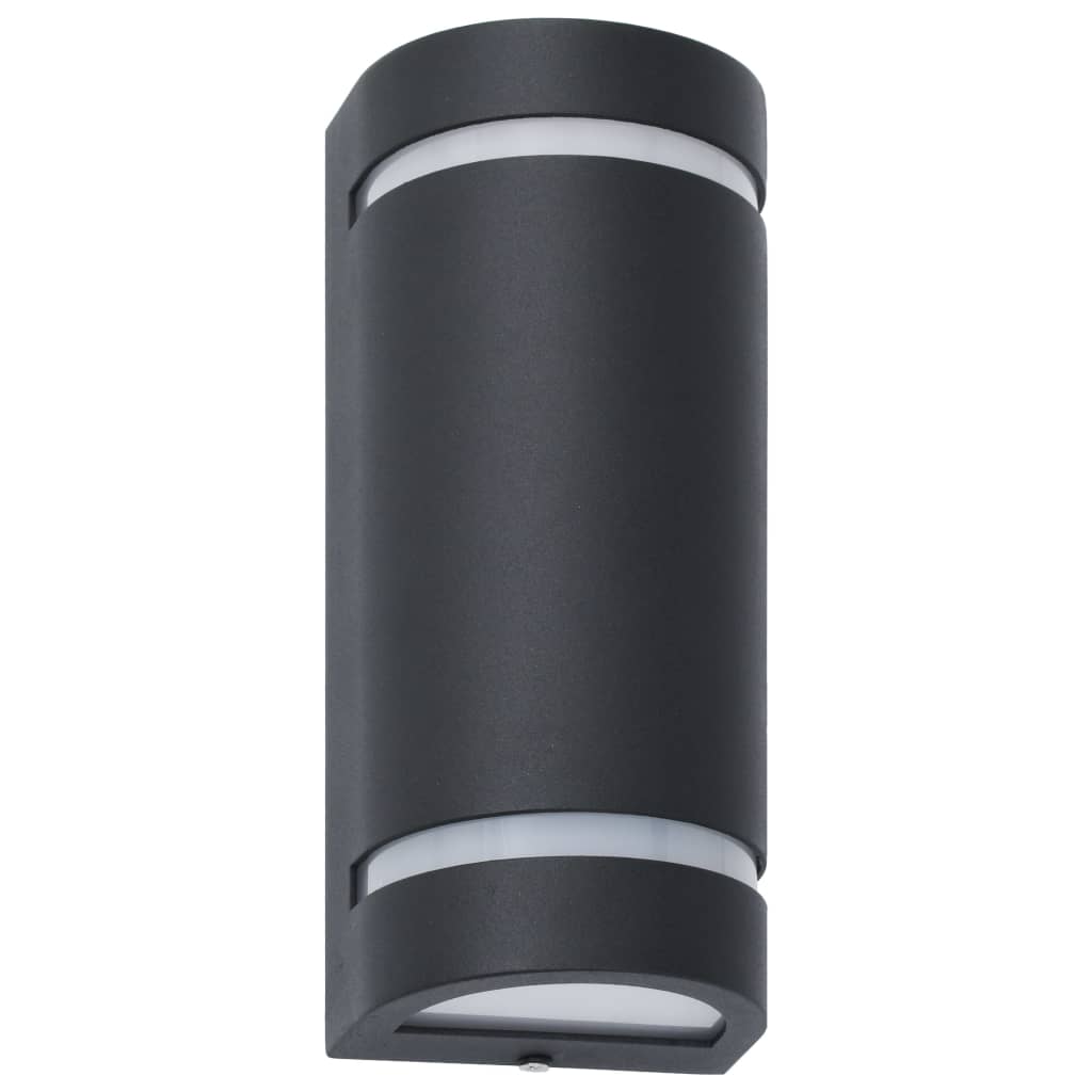 Vidaxl Outdoor -Wandlampen 2 Stcs 35 W halbschwarz schwarz