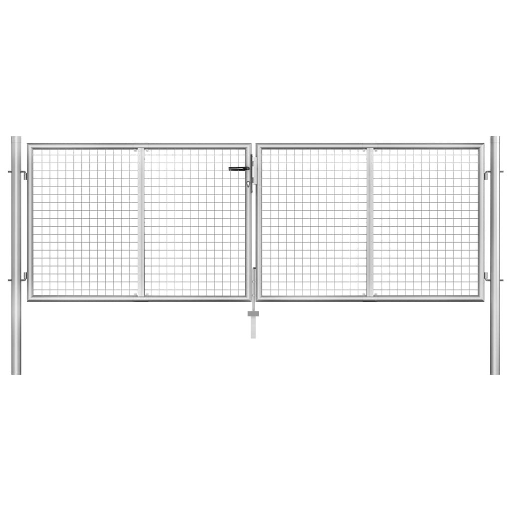 VIDAXL -Anschluss 306x125 cm verzinkter Stahl Silber gefärbt