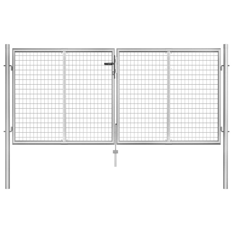 Vidaxl -Port 306x150 cm verzinkter Stahl Silberfarben