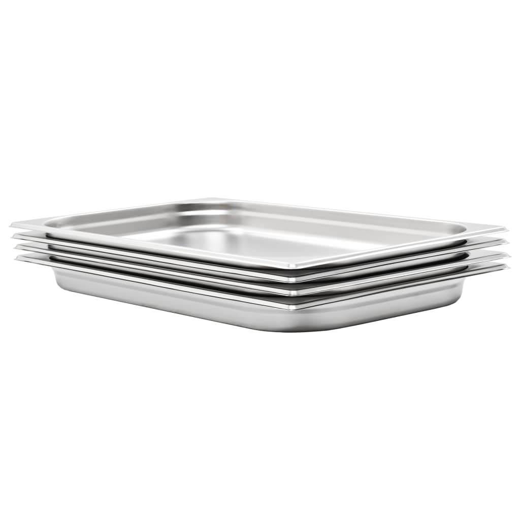 VIDAXL GASTRONORMBAKKEN 4 PCS GN 1 1 40 mm Edelstahl