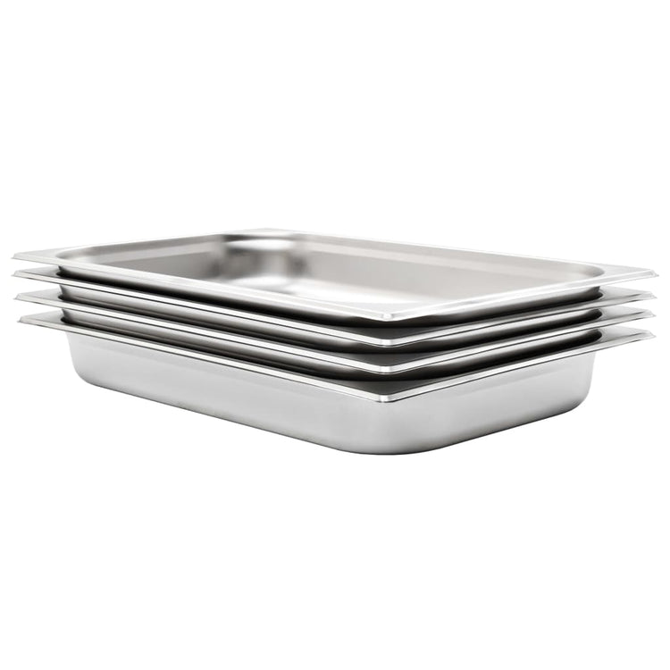 VIDAXL GASTRONORMBAKKEN 4 PCS GN 1 1 65 mm Edelstahl