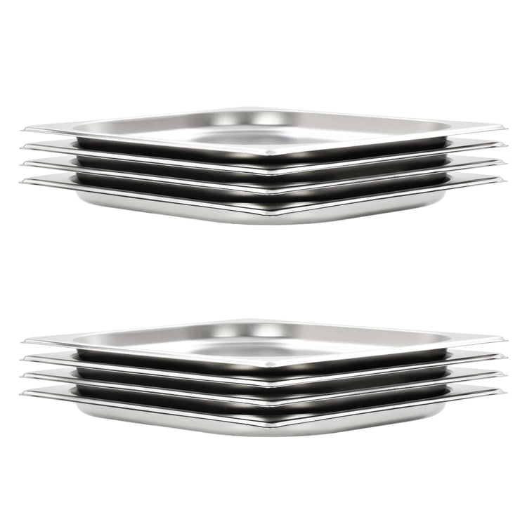 VIDAXL GASTRONORMBAKKEN 8 PC GN 1 2 20 mm Edelstahl