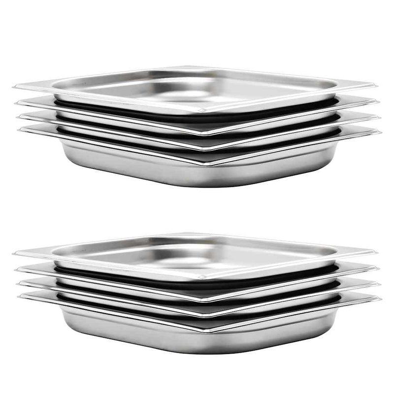 VIDAXL GASTRONORMBAKKEN 8 PC GN 1 2 40 mm Edelstahl