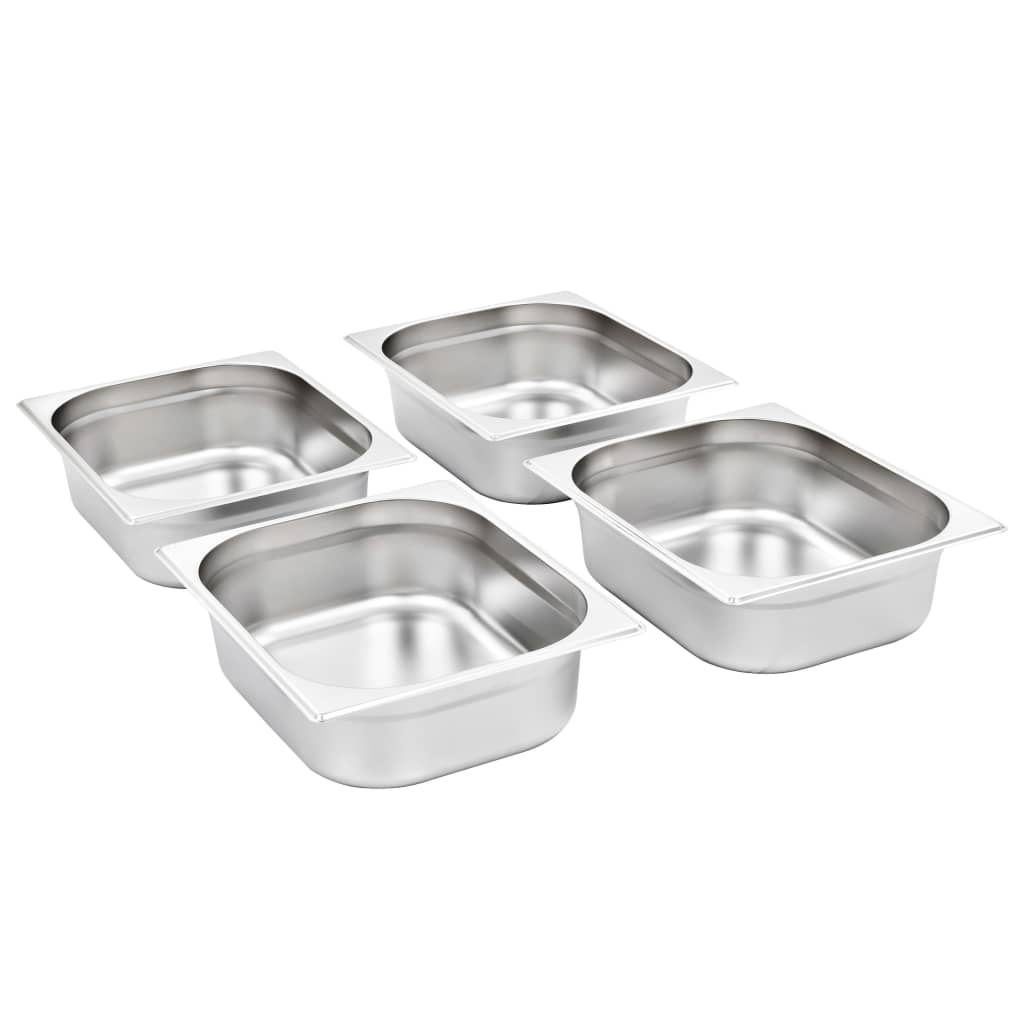 VIDAXL GASTRONORMBAKKEN 4 PCS GN 1 2 100 mm Edelstahl