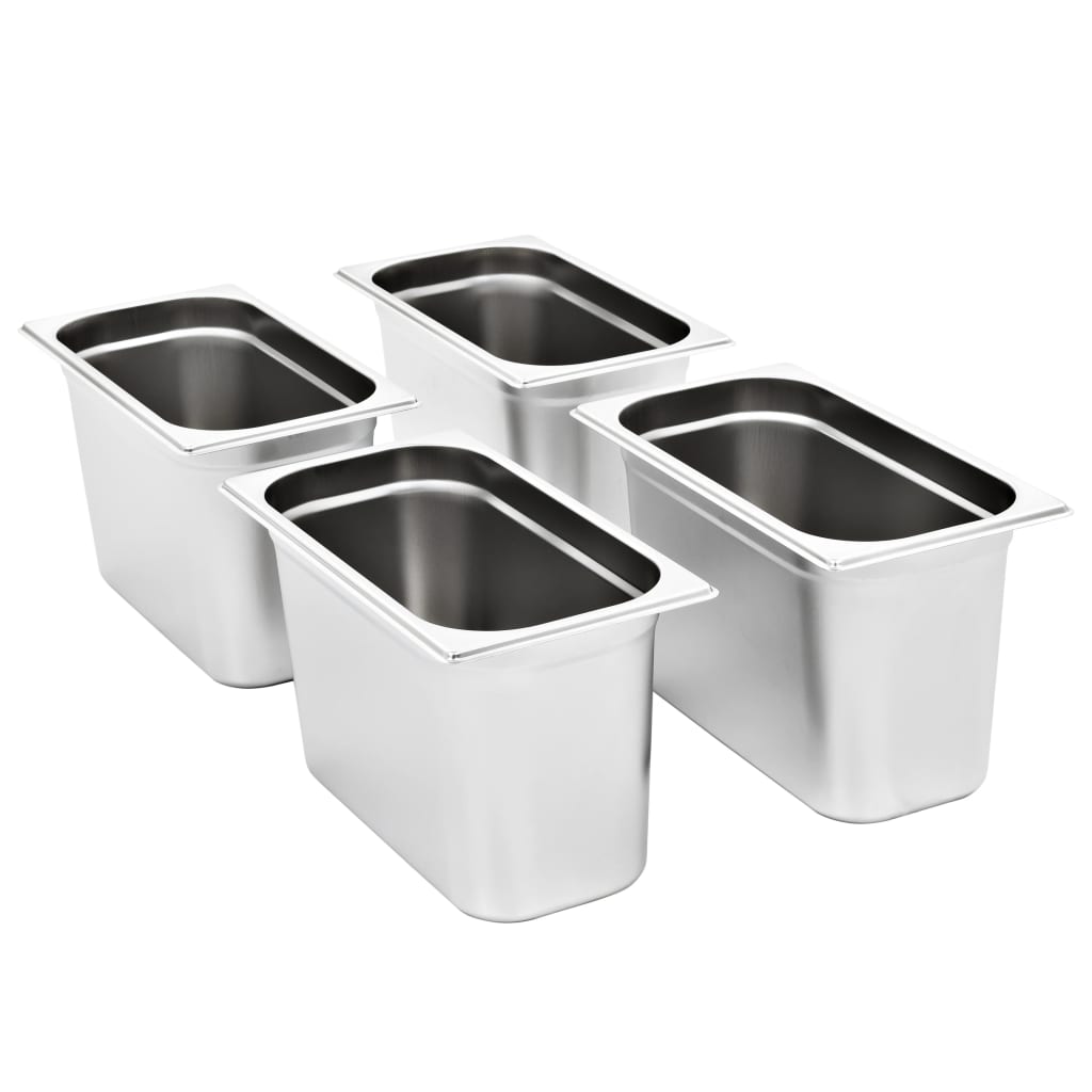 VIDAXL GASTRONORMBAKKEN 4 PCS GN 1 3 200 mm Edelstahl