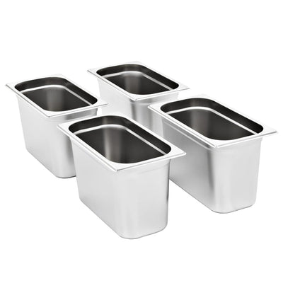 VIDAXL GASTRONORMBAKKEN 4 PCS GN 1 3 200 mm Edelstahl