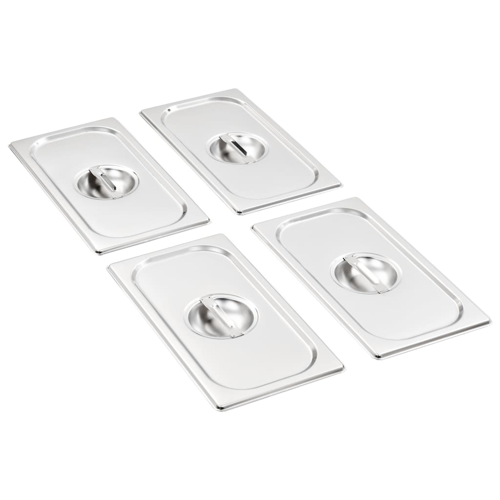 Vidaxl Deckel 4 Stcs für GN 1 3 Skalen Edelstahl