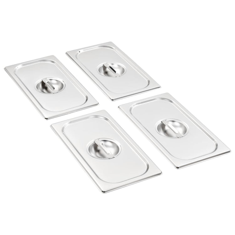 Vidaxl Deckel 4 Stcs für GN 1 3 Skalen Edelstahl