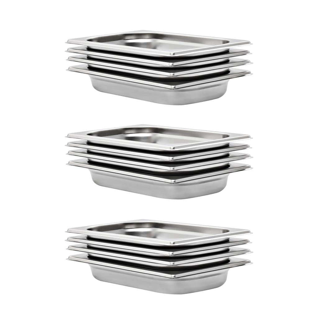 VIDAXL GASTRONORMBAKKEN 12 PC GN 1 4 40 mm Edelstahl