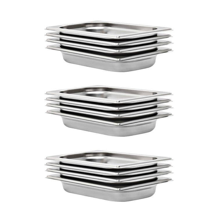 VIDAXL GASTRONORMBAKKEN 12 PC GN 1 4 40 mm Edelstahl