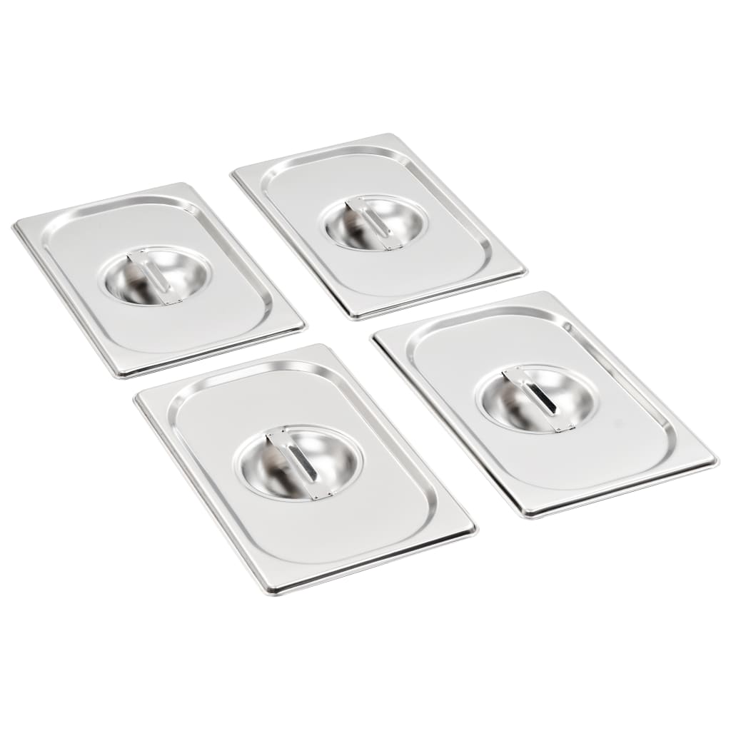 Vidaxl Deckel 4 Stcs für GN 1 4 Skalen Edelstahl