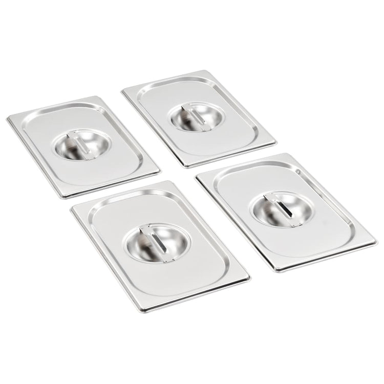 Vidaxl Deckel 4 Stcs für GN 1 4 Skalen Edelstahl