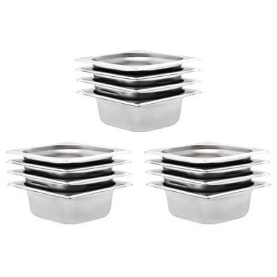 VIDAXL GASTRONORMBAKKEN 12 PC GN 1 6 65 mm Edelstahl