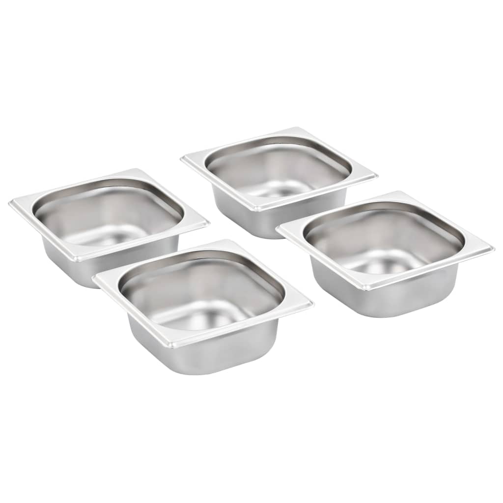VIDAXL GASTRONORMBAKKEN 12 PC GN 1 6 65 mm Edelstahl