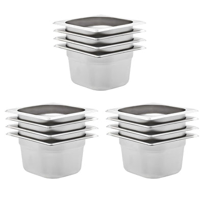 VIDAXL GASTRONORMBAKKEN 12 PC GN 1 6 100 mm Edelstahl