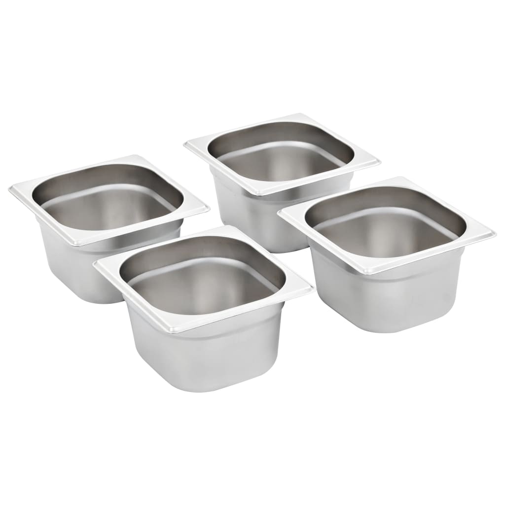 VIDAXL GASTRONORMBAKKEN 12 PC GN 1 6 100 mm Edelstahl