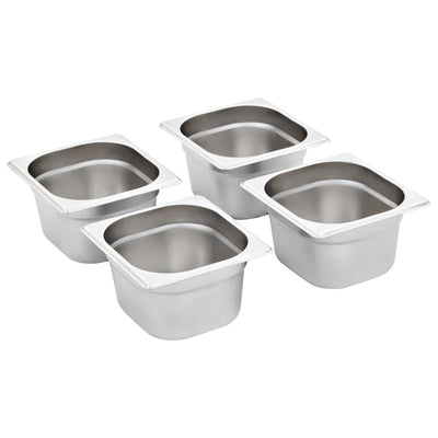 VIDAXL GASTRONORMBAKKEN 12 PC GN 1 6 100 mm Edelstahl