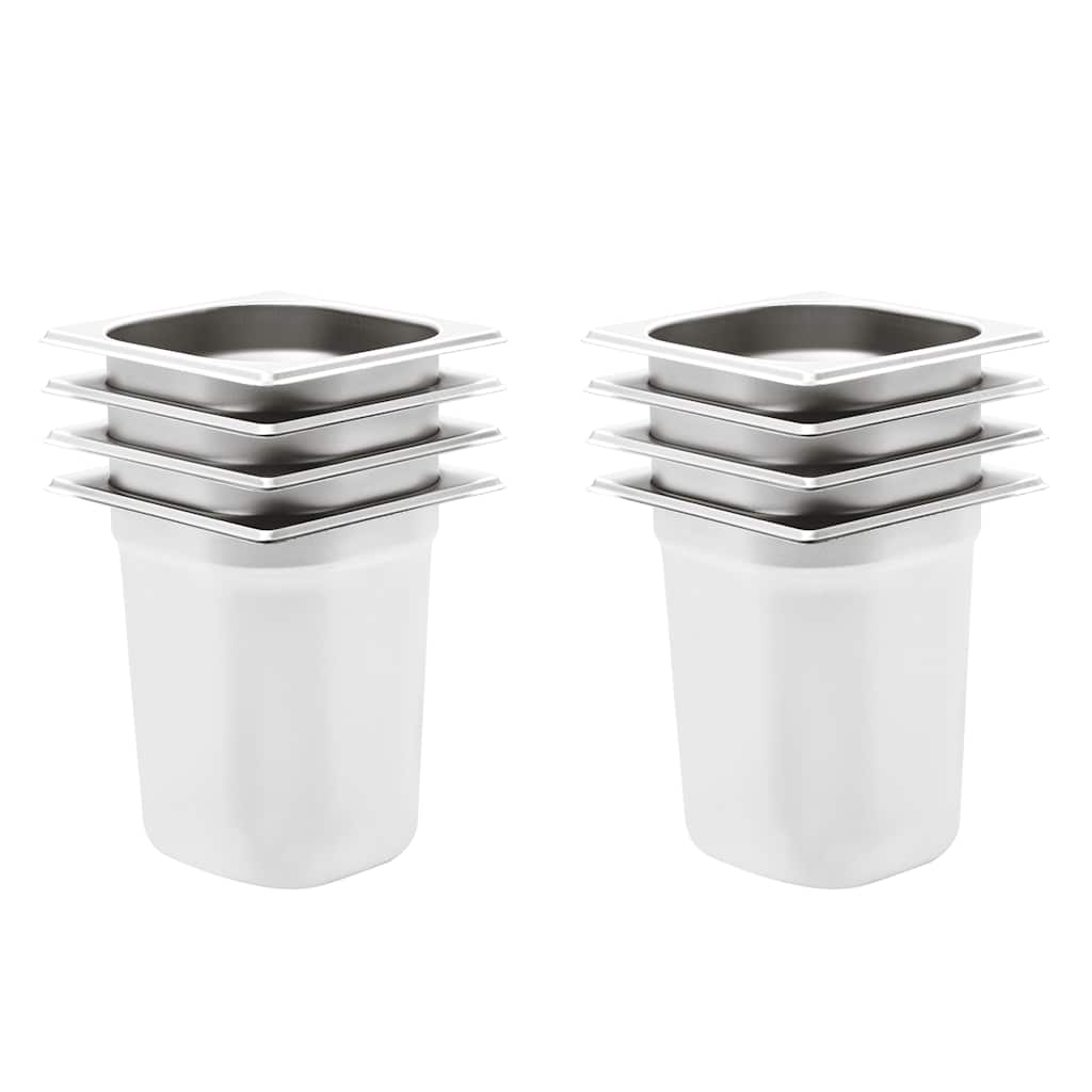 VIDAXL GASTRONORMBAKKEN 8 PC GN 1 6 200 mm Edelstahl
