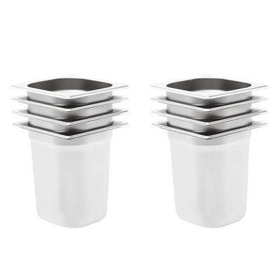 VIDAXL GASTRONORMBAKKEN 8 PC GN 1 6 200 mm Edelstahl