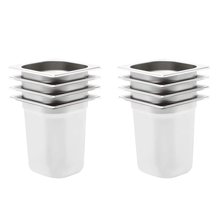 VIDAXL GASTRONORMBAKKEN 8 PC GN 1 6 200 mm Edelstahl