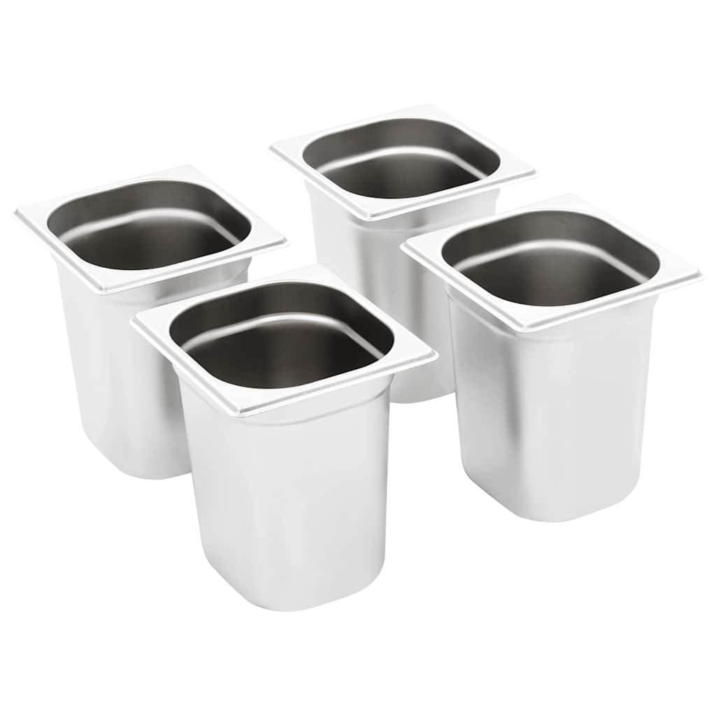 VIDAXL GASTRONORMBAKKEN 8 PC GN 1 6 200 mm Edelstahl