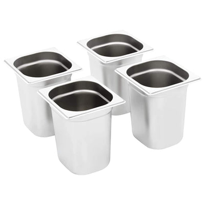 VIDAXL GASTRONORMBAKKEN 8 PC GN 1 6 200 mm Edelstahl