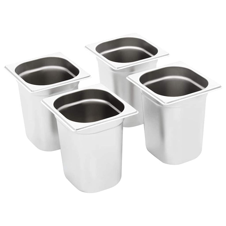 VIDAXL GASTRONORMBAKKEN 8 PC GN 1 6 200 mm Edelstahl