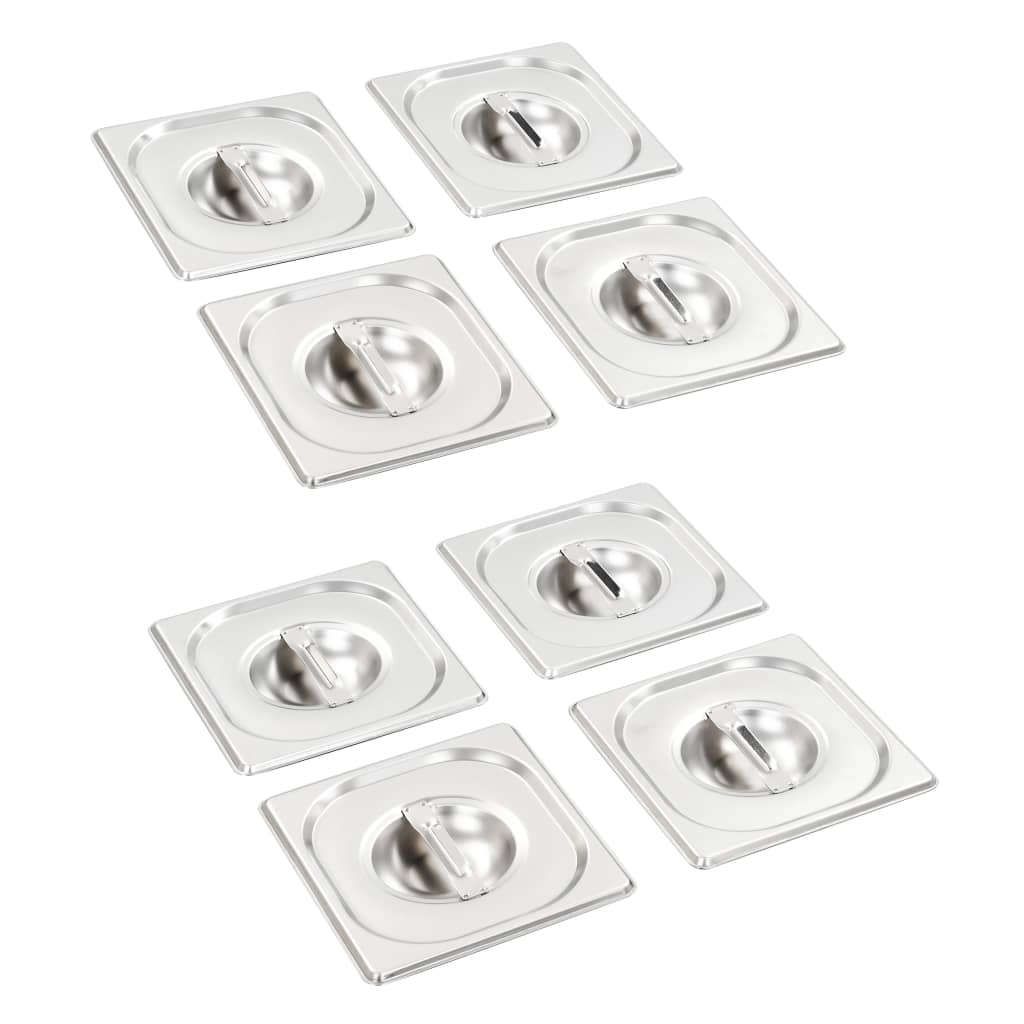 Vidaxl Deckel 8 Stcs für GN 1 6 Skalen Edelstahl